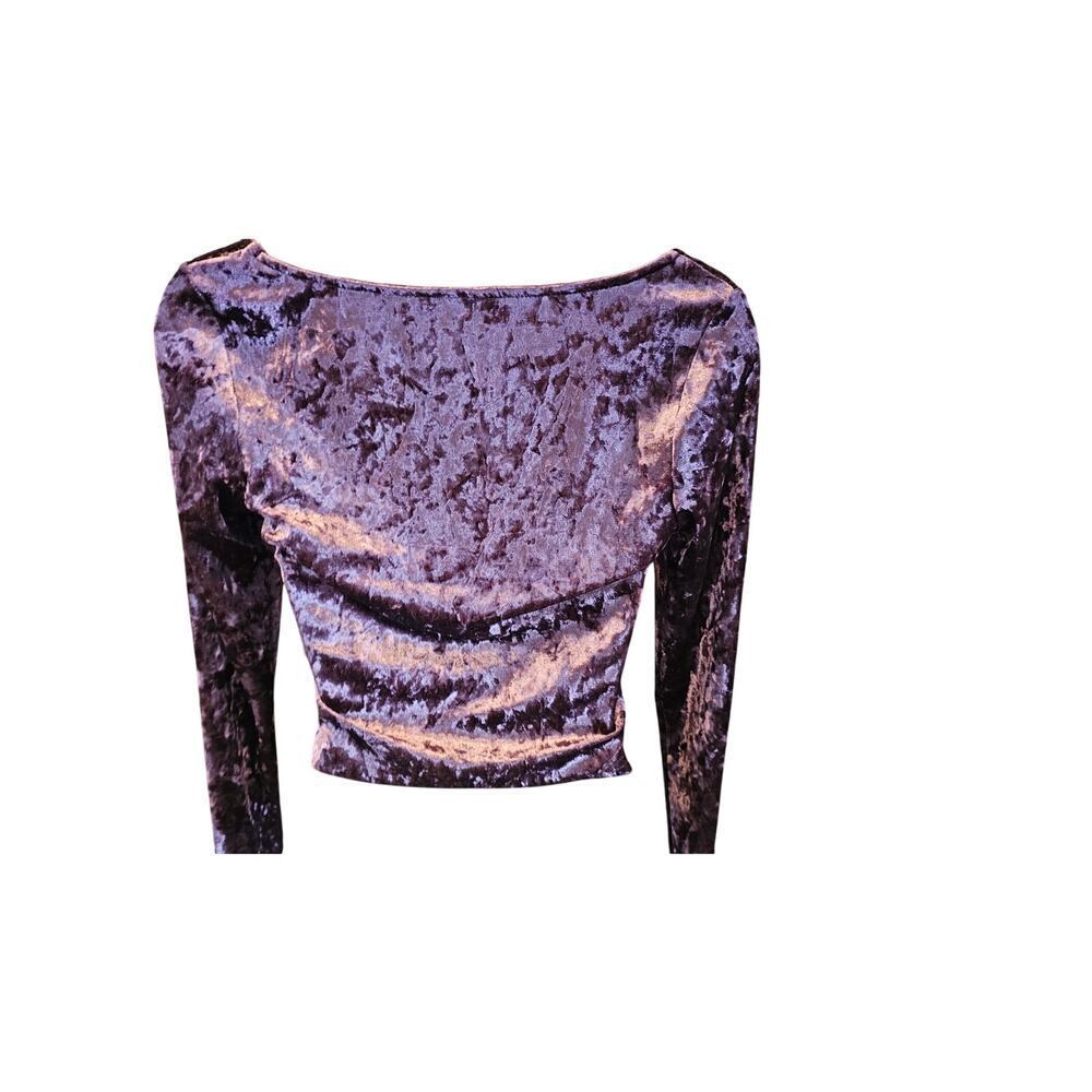 NWT Abound Nordstrom new purple velour long sleeve crop top small S y2k 90s - Picture 4 of 7